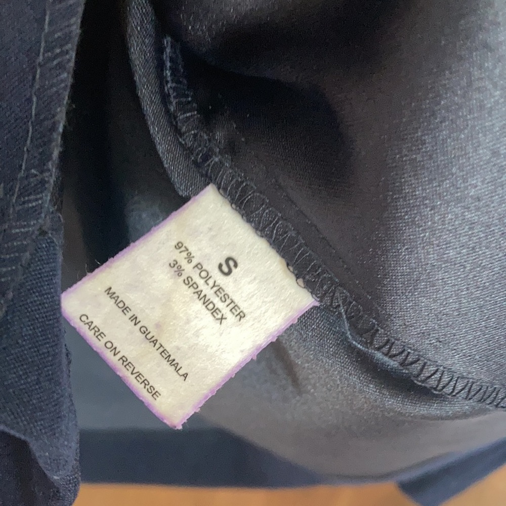 Vintage 90s navy blue button up jacket with belt and shoulder pads - Picture 14 of 17